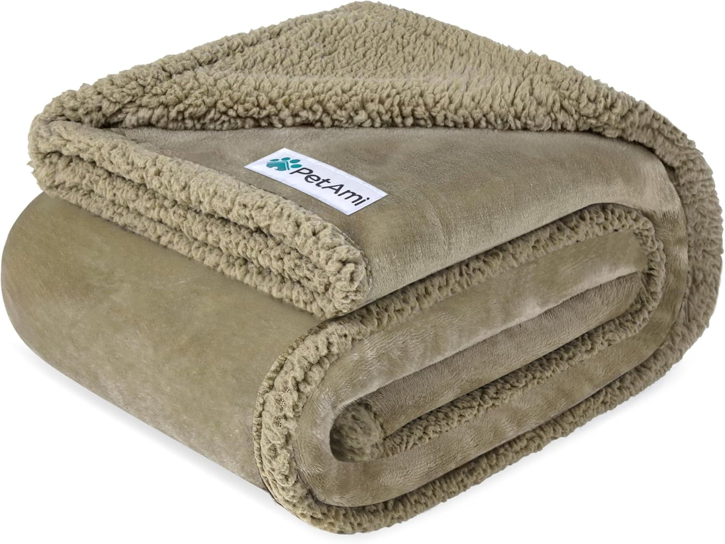 Waterproof Dog Blanket for Medium Large Dog Pet, 60X40, Taupe Sherpa