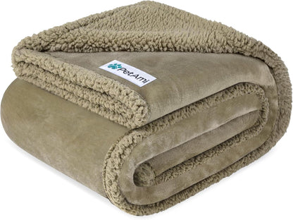 Waterproof Dog Blanket for Medium Large Dog Pet, 60X40, Taupe Sherpa