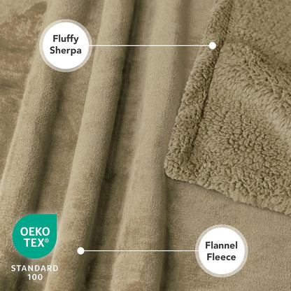 Waterproof Dog Blanket for Medium Large Dog Pet, 60X40, Taupe Sherpa